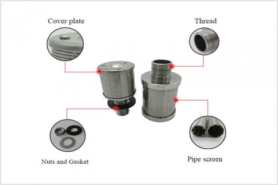De Pijpen DN53mm van SS304 316l Johnson Vee Wire Screen Water Filter