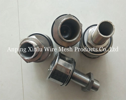 1Ton 100N 57mm de draad Johnson Bottom Strainer Nozzle van de Roestvrij staalwig met Filterprecisie 50300μm