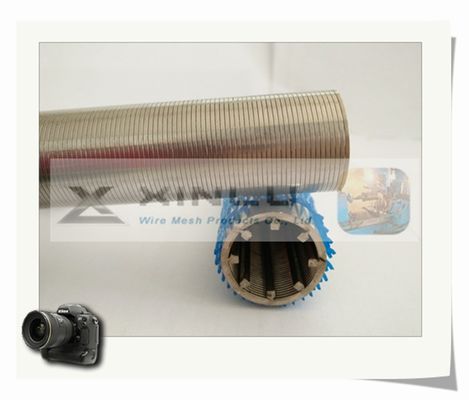 De V-vormdraad verpakte de Schermen Gelaste Ingelaste Pijp 50 Micron 33mm van 316L SS Diameter