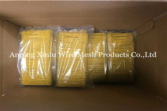 Geel kunststof dubbellusbanddraad 380mpa 16GA SAE1008 PVC-gecoat rebar Twin Loop Binding Wire