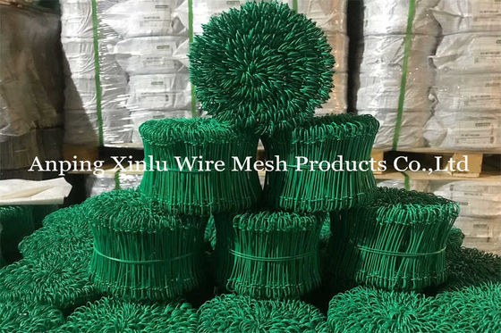 6 inch Double Loop Tie Wire Anti Rust 1.0mm 16 Gauge gekleurde PVC bedekte Baling Tie Wire