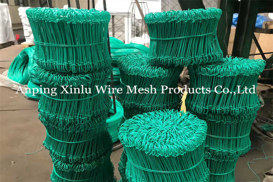 6 inch Double Loop Tie Wire Anti Rust 1.0mm 16 Gauge gekleurde PVC bedekte Baling Tie Wire