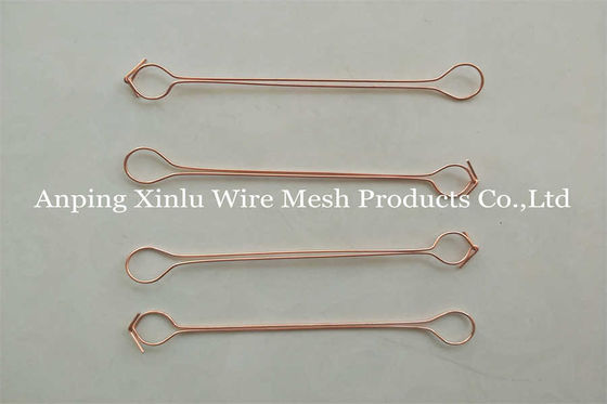 Koper gecoate tweelingdraad dubbel lusband draad 1,2 mm gegalvaniseerd 4 inch lengte